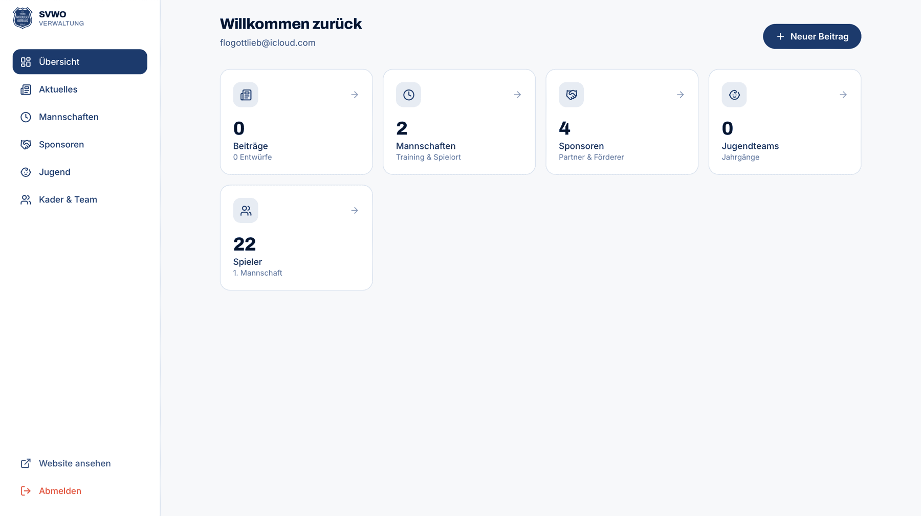 SV Wasserliesch — admin backend for the board